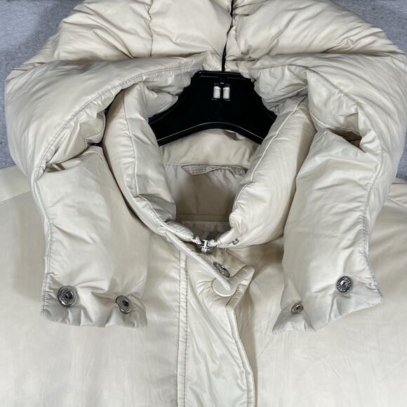 ABERCROMBIE & FITCH Air Cloud Hooded Puffer Parka Jacket Cream Small $240. - Picture 8 of 13